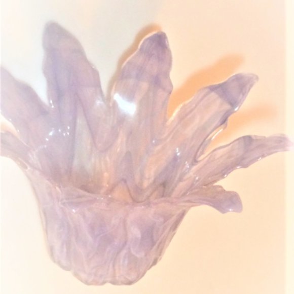 GLASS CANDLE HOLDER Pillar Candle Tealight Scented Candles Light Purple Glass - Picture 1 of 4